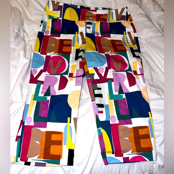 Lisette Multi Color Crop Pants • Graphic • Colorful • Size 12 - Picture 1 of 4